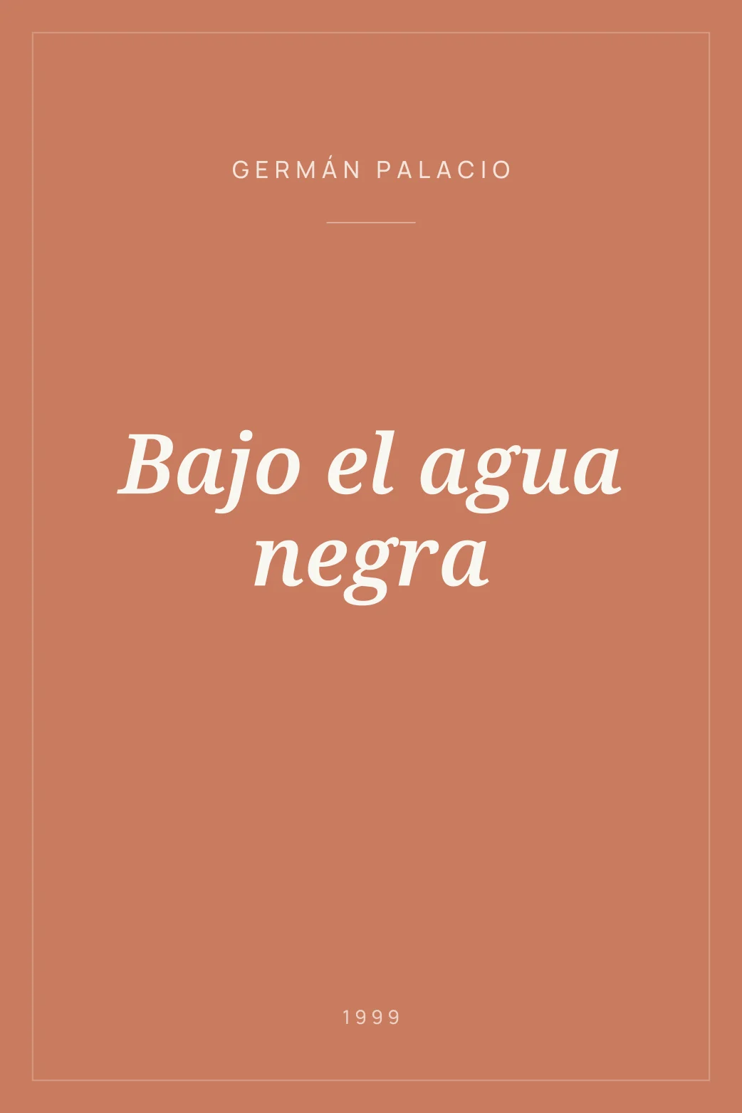 Portada de Bajo el agua negra