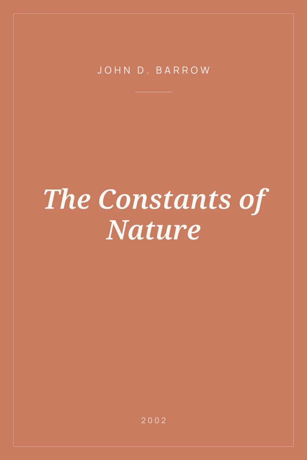 Portada de The Constants of Nature
