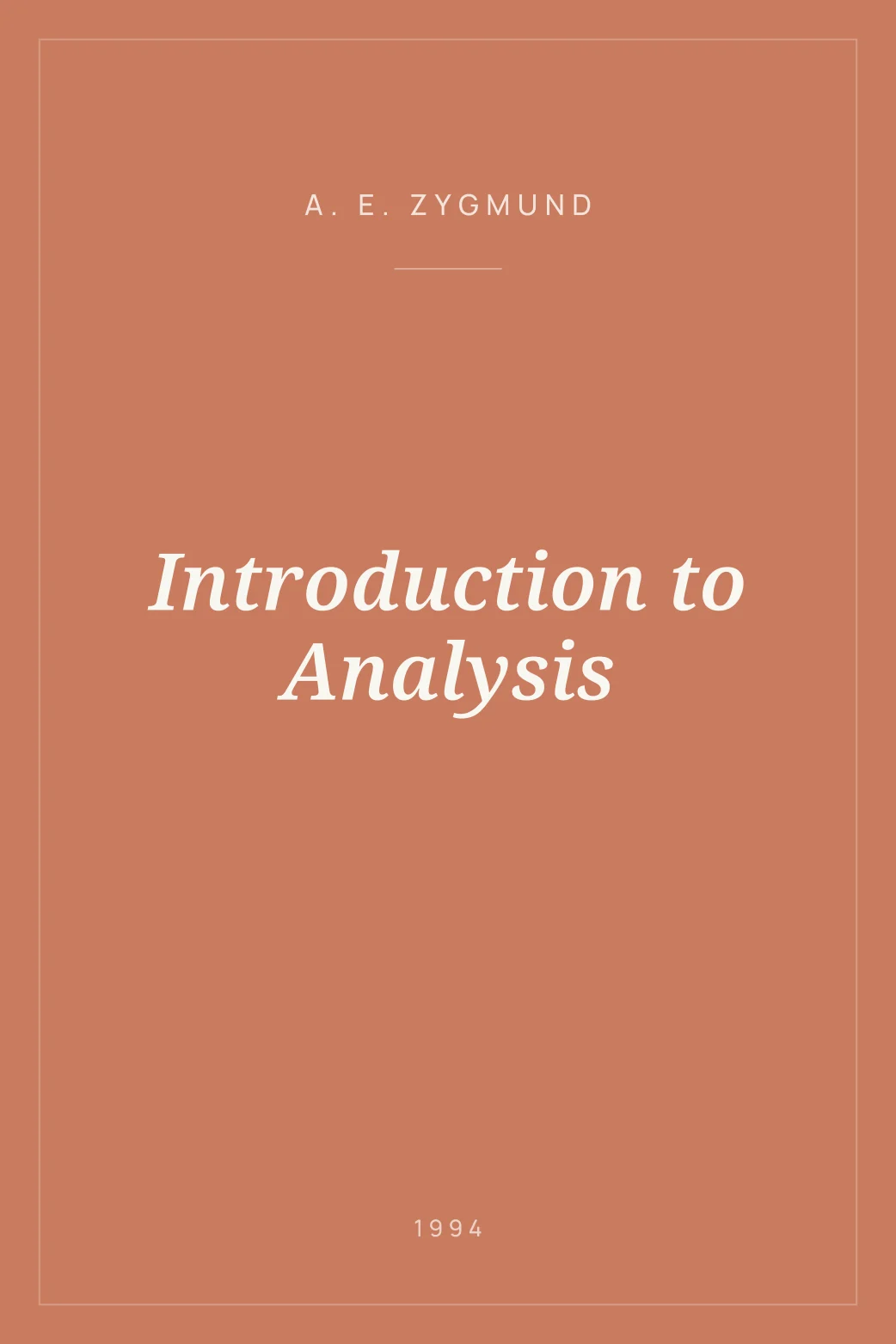 Portada de Introduction to Analysis