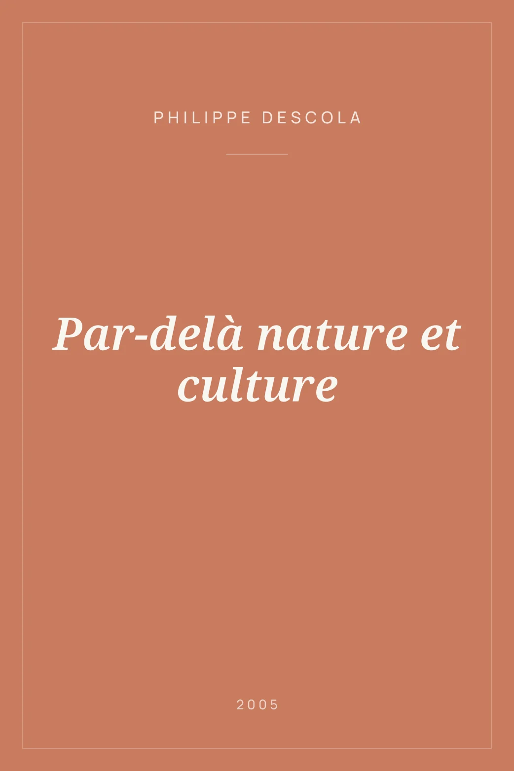 Portada de Par-delà nature et culture