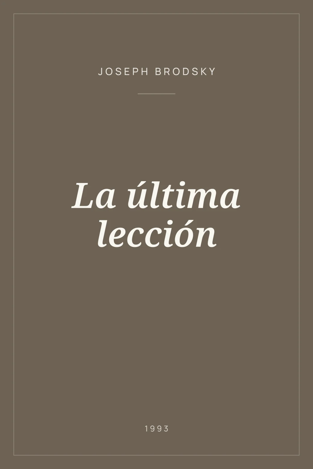 Portada de La última lección