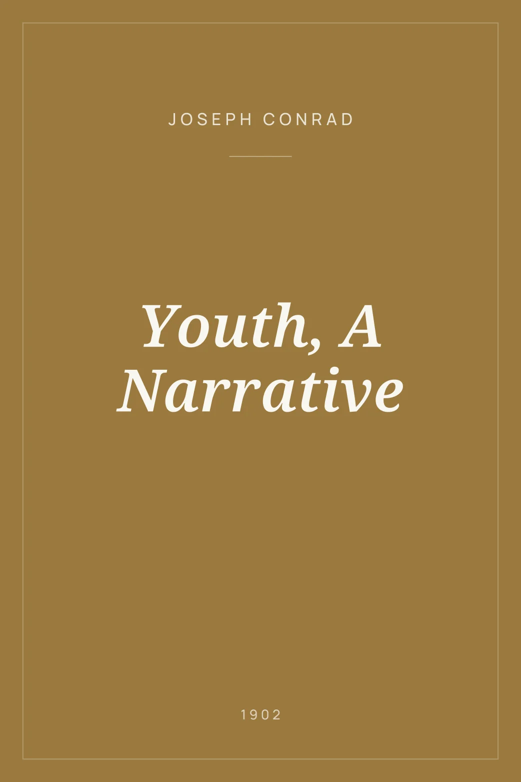 Portada de Youth, A Narrative