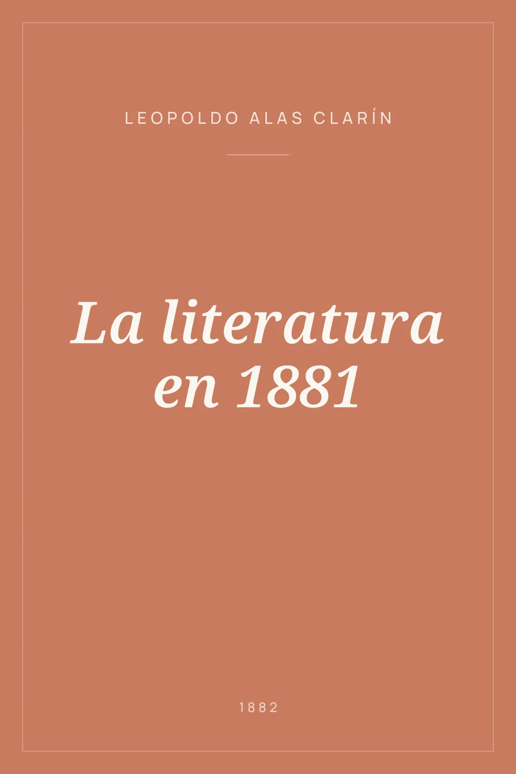 Portada de La literatura en 1881