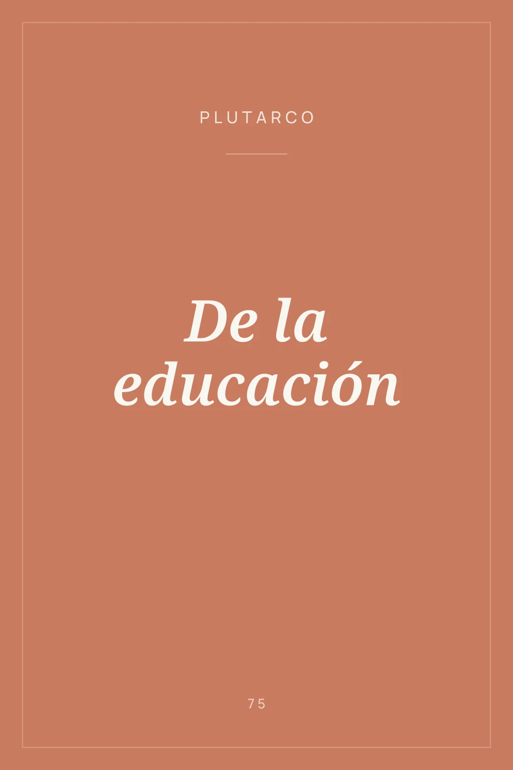 Portada de De la educación