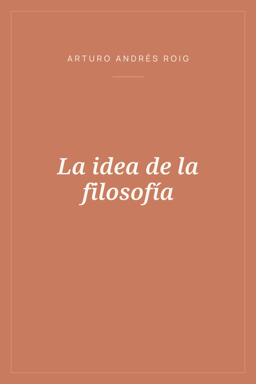 Portada de La idea de la filosofía