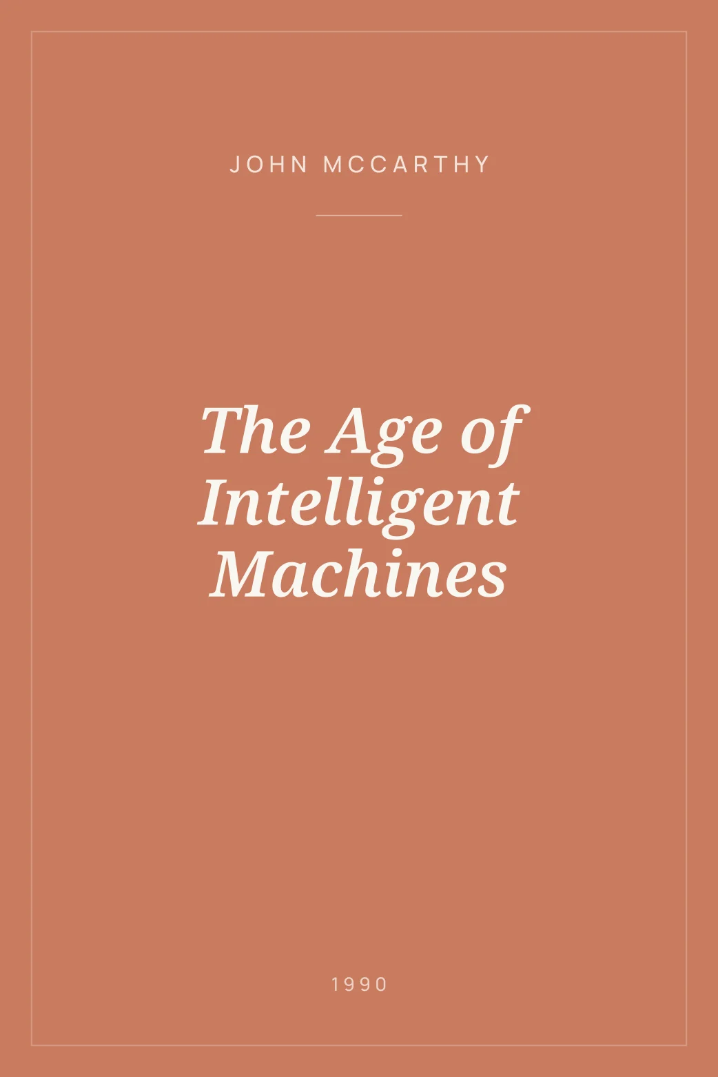 Portada de The Age of Intelligent Machines