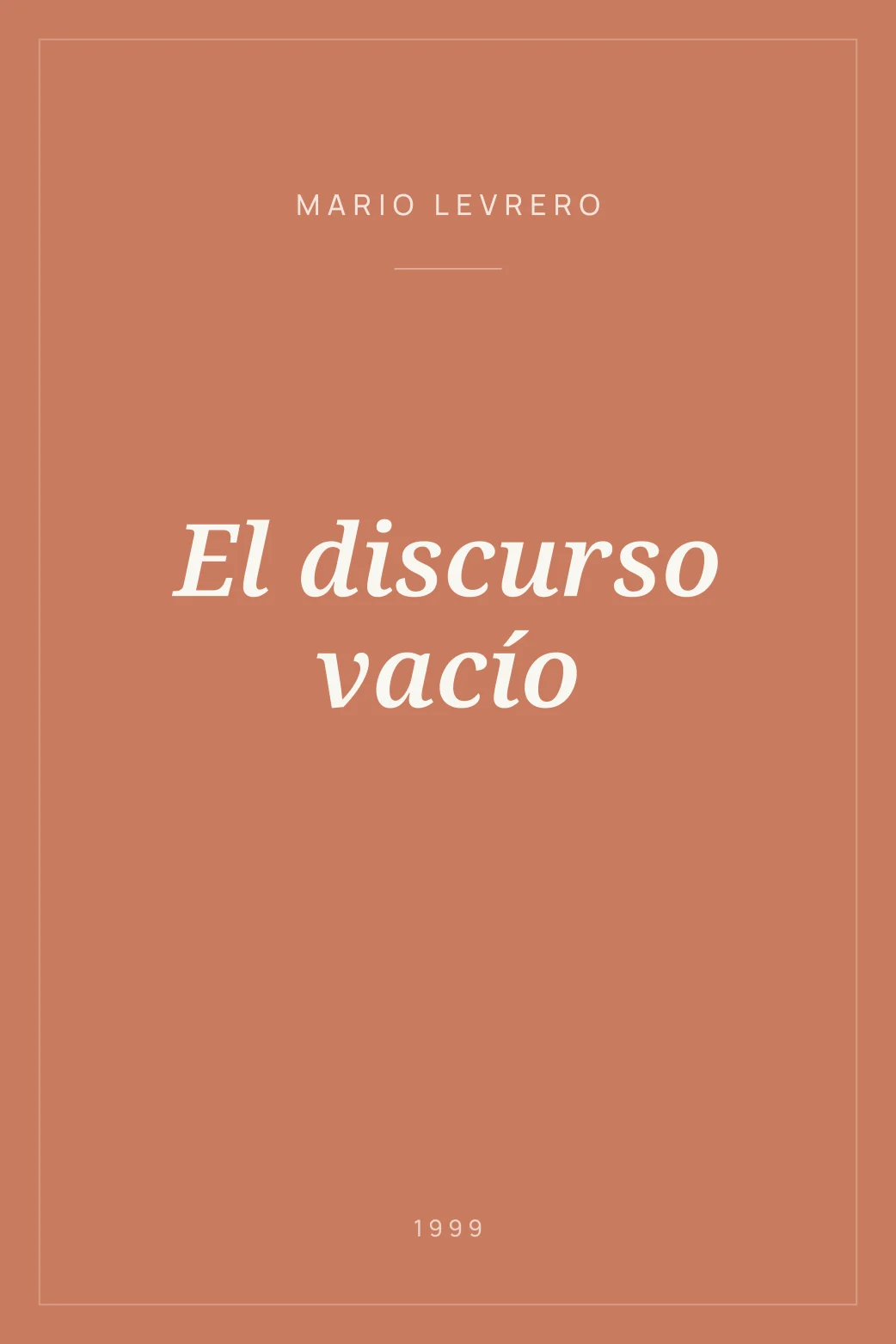 Portada de El discurso vacío