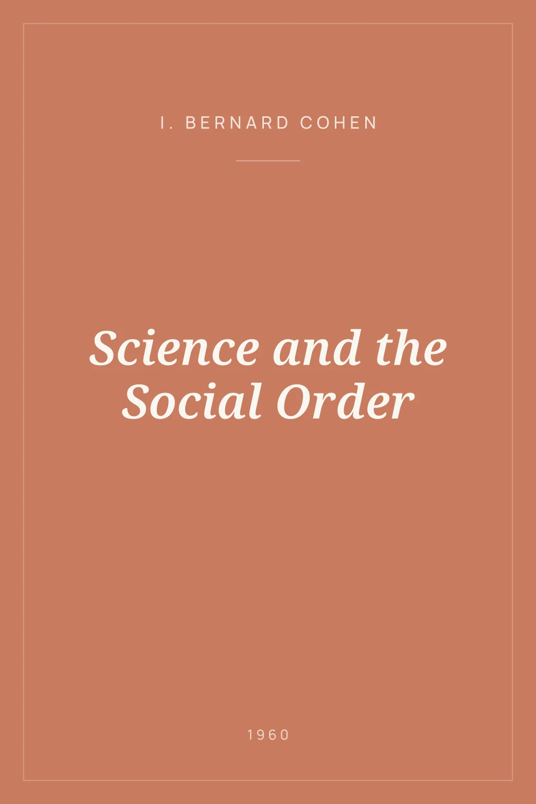 Portada de Science and the Social Order