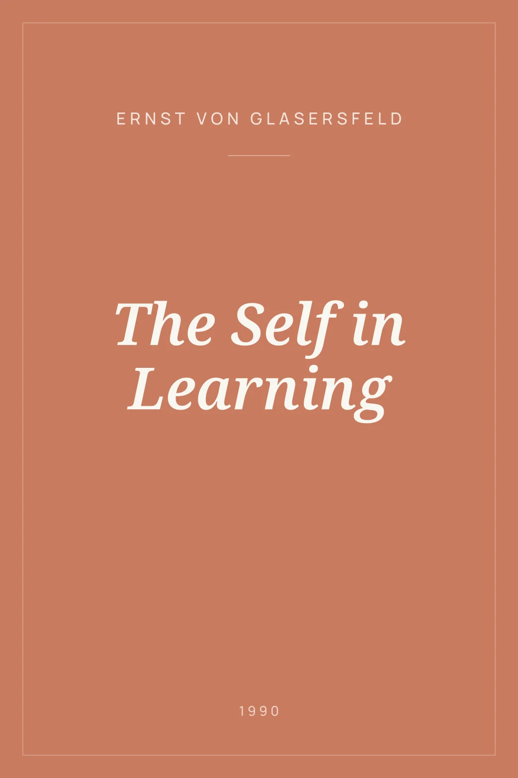 Portada de The Self in Learning