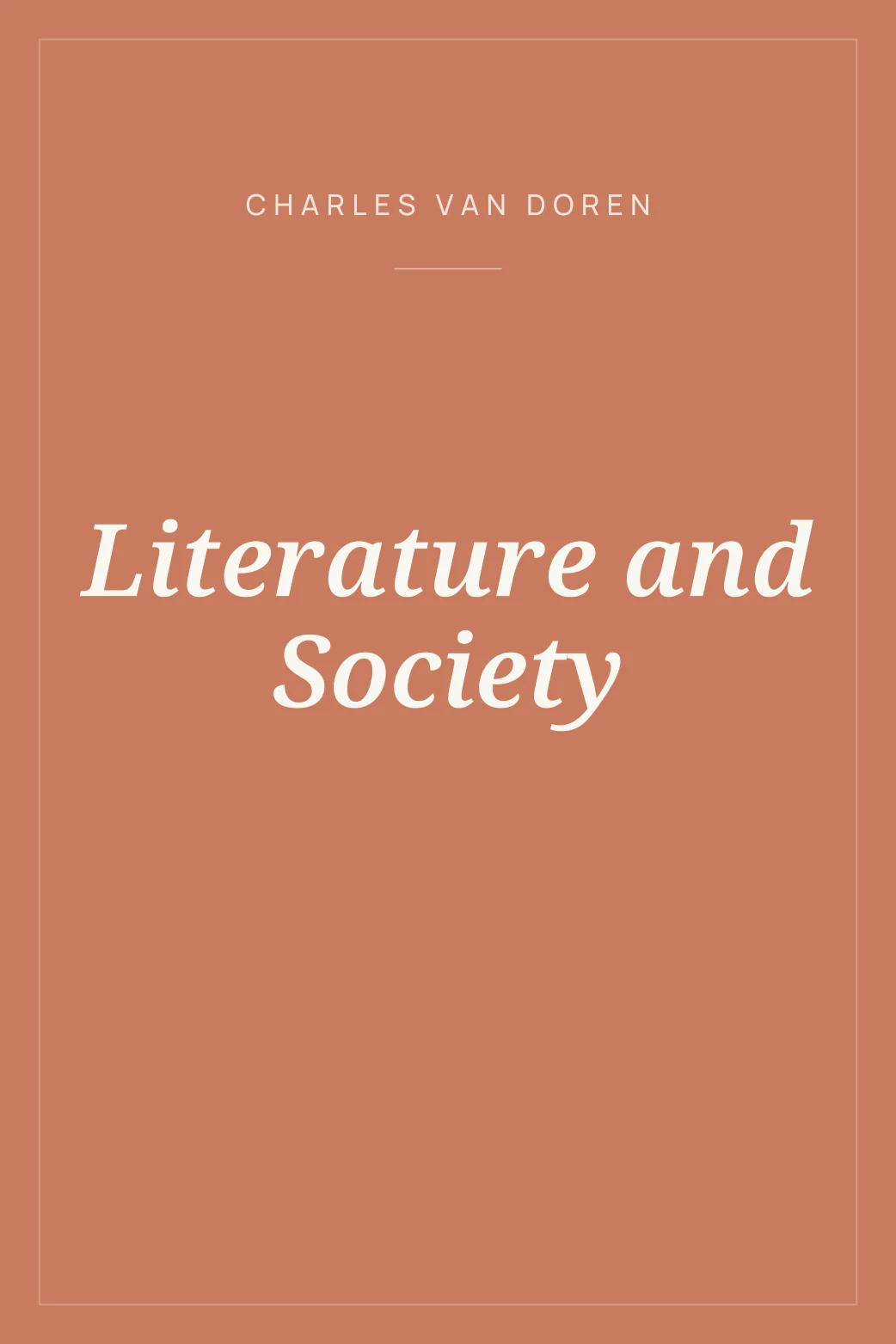 Portada de Literature and Society