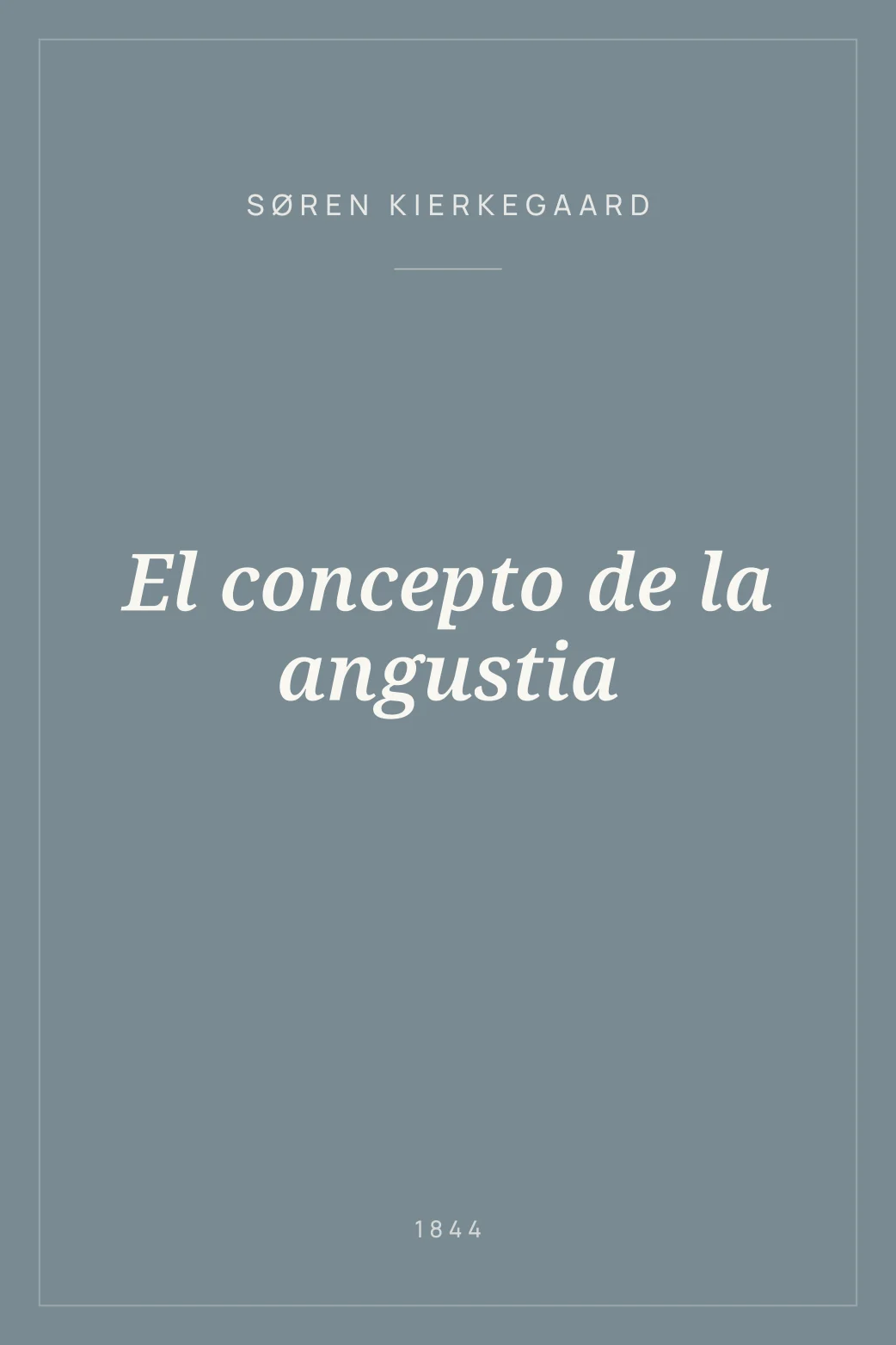 Portada de El concepto de la angustia