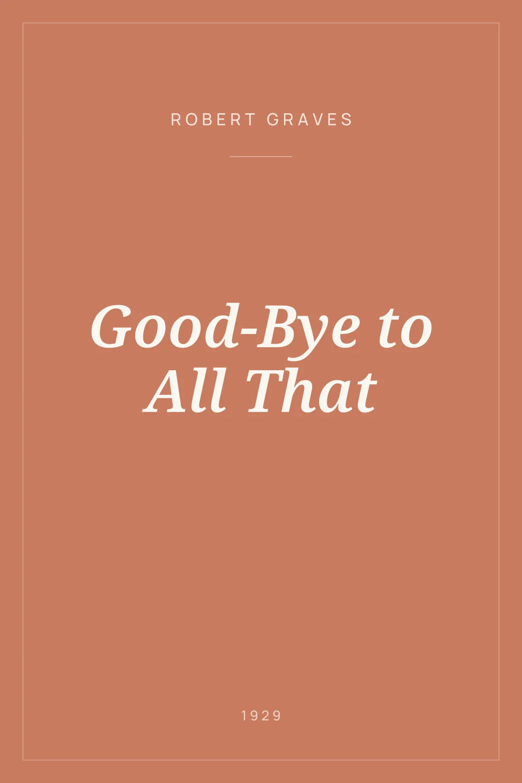 Portada de Good-Bye to All That
