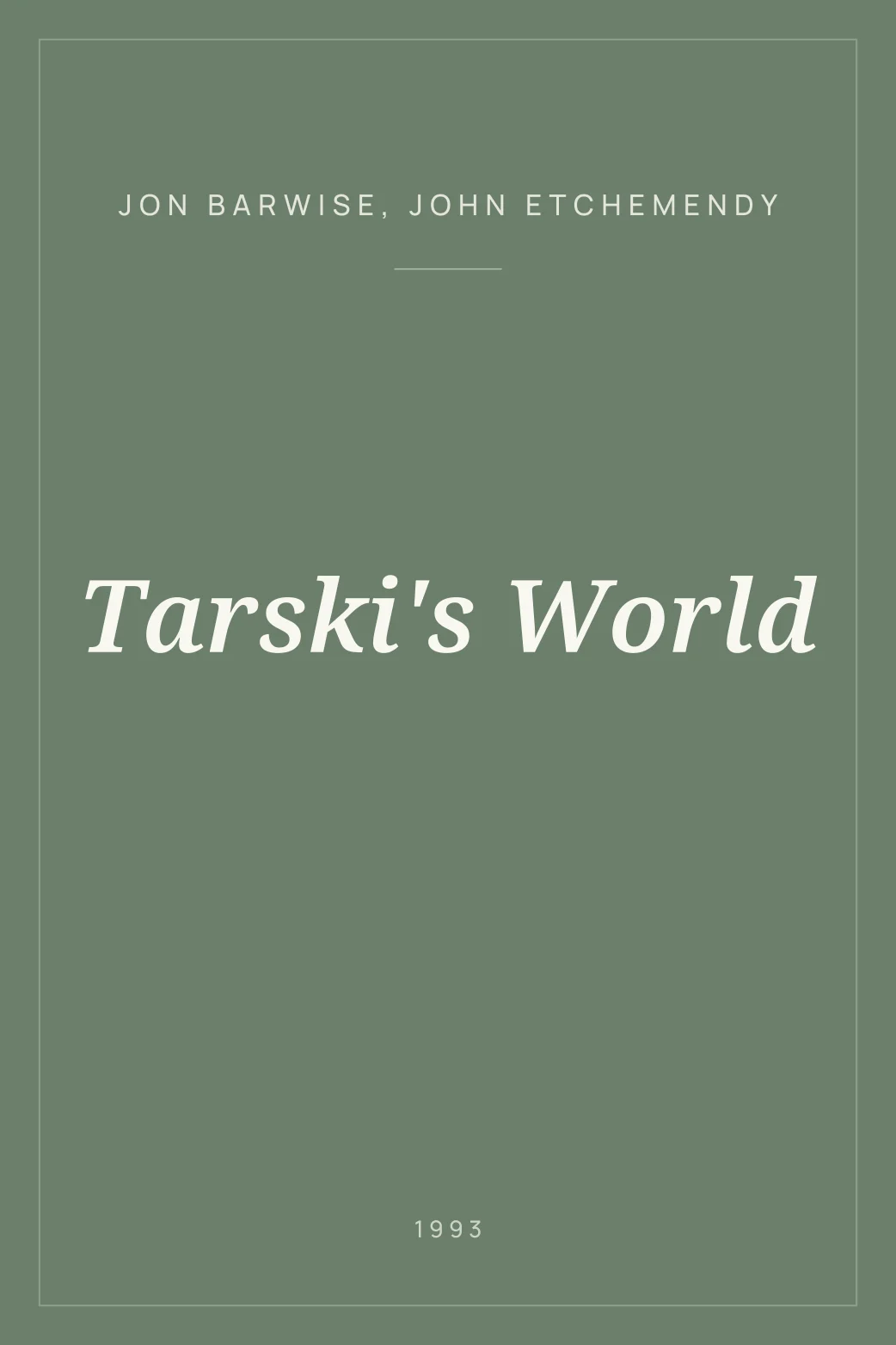 Portada de Tarski's World
