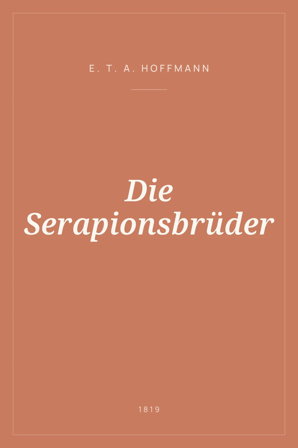 Portada de Die Serapionsbrüder