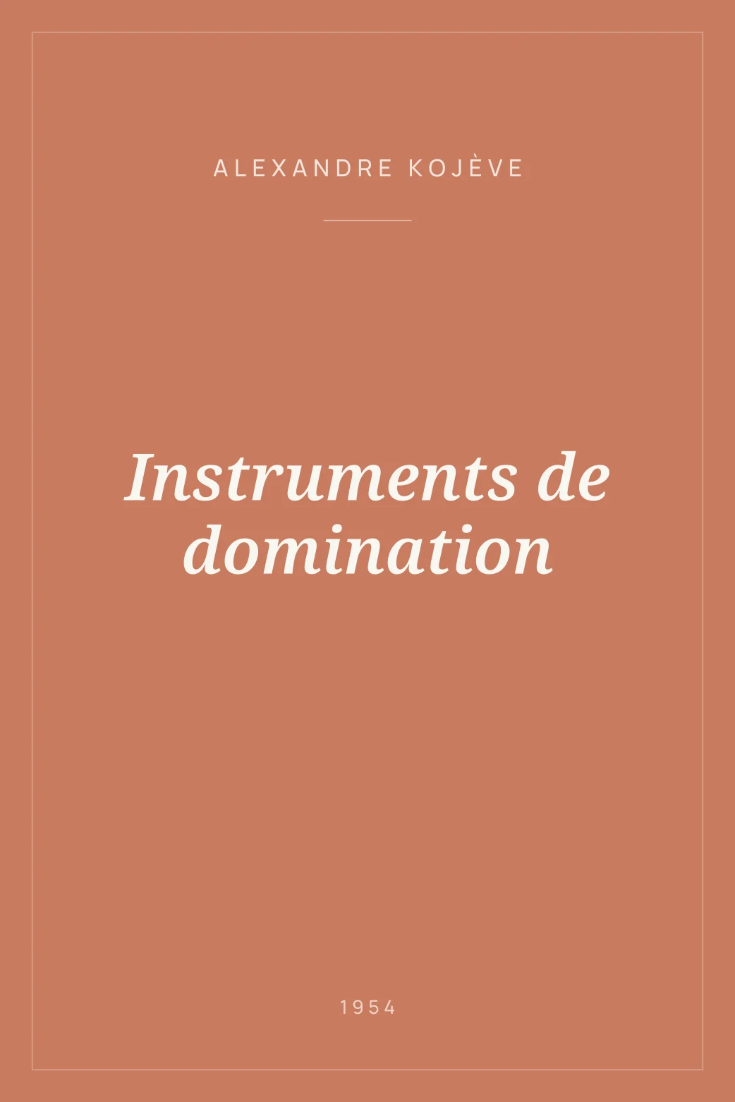 Portada de Instruments de domination