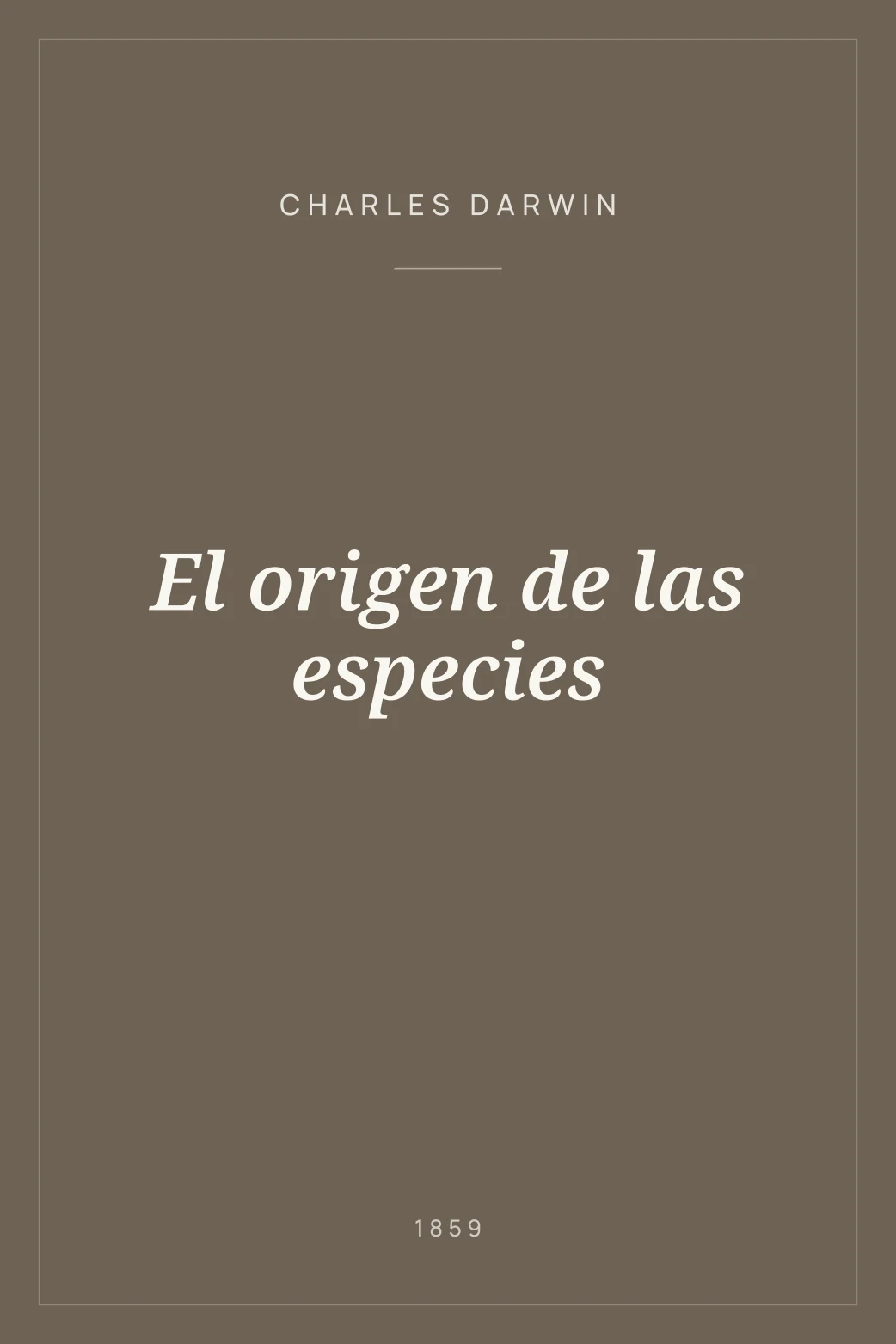 Portada de El origen de las especies
