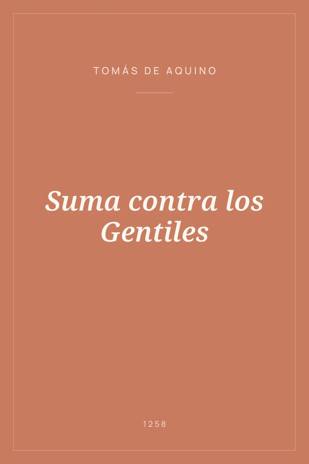 Portada de Suma contra los Gentiles