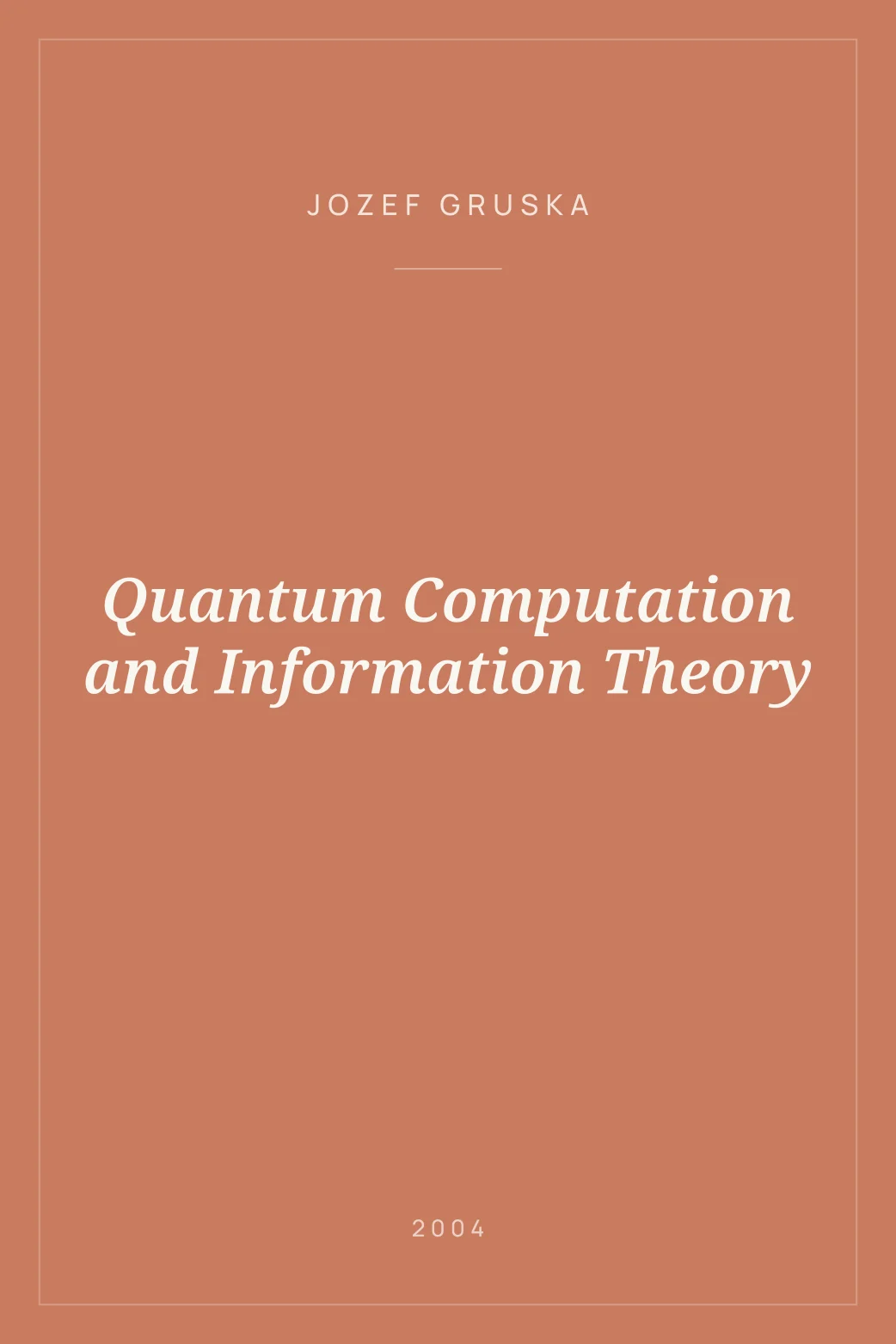 Portada de Quantum Computation and Information Theory