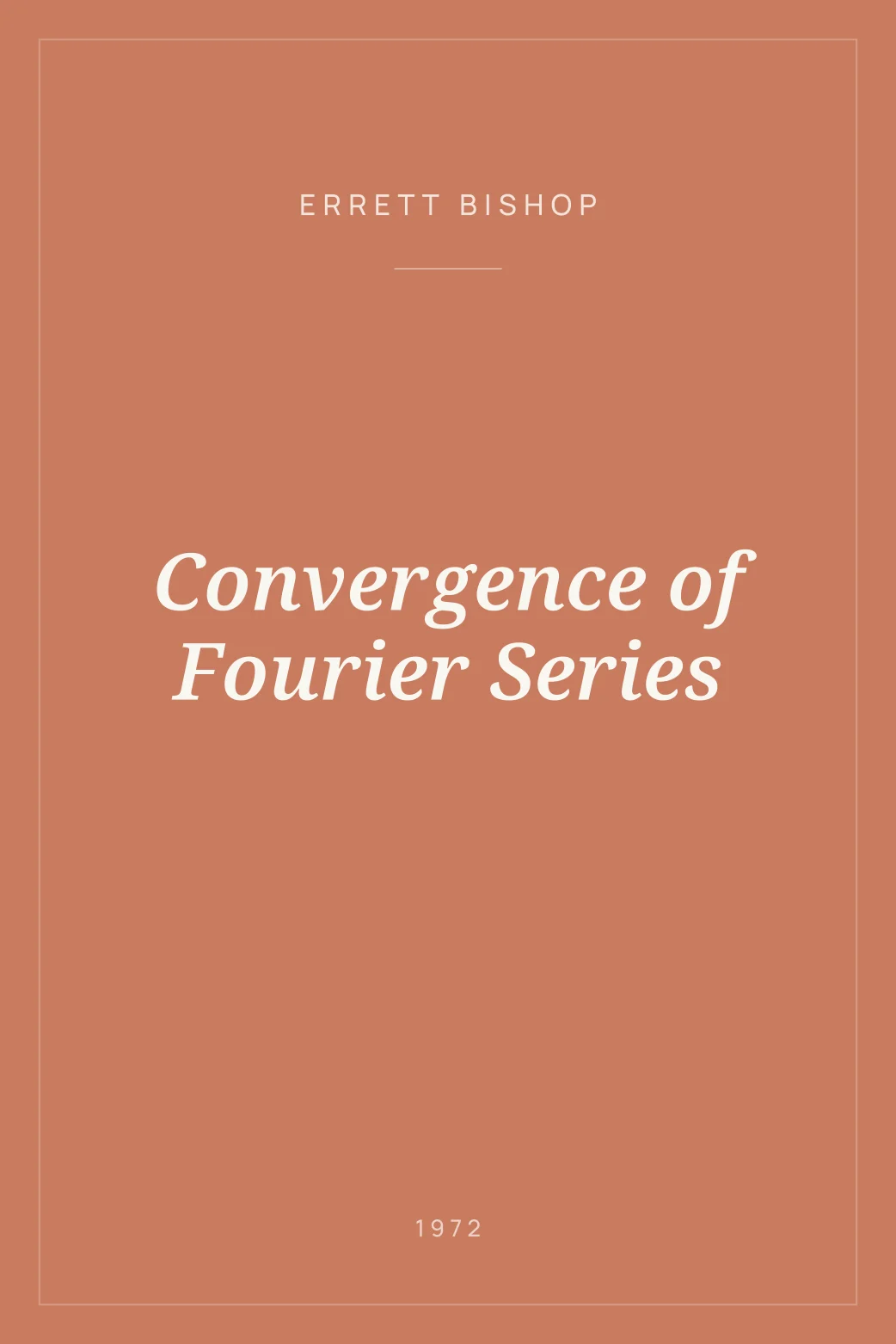 Portada de Convergence of Fourier Series