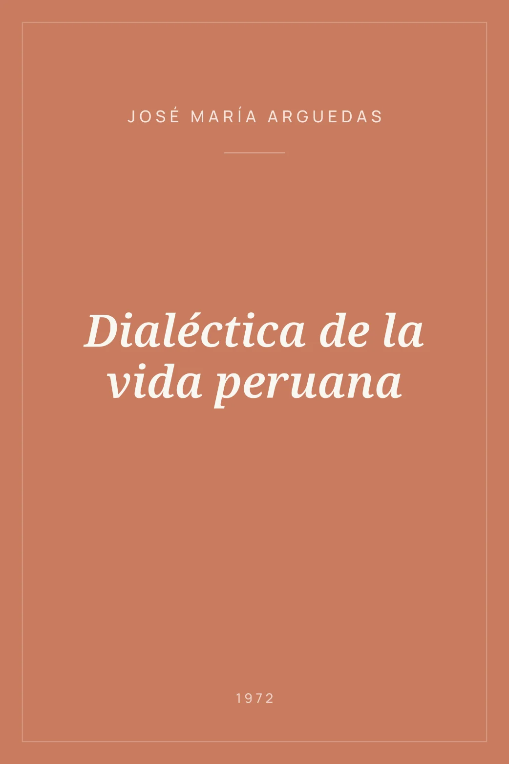 Portada de Dialéctica de la vida peruana