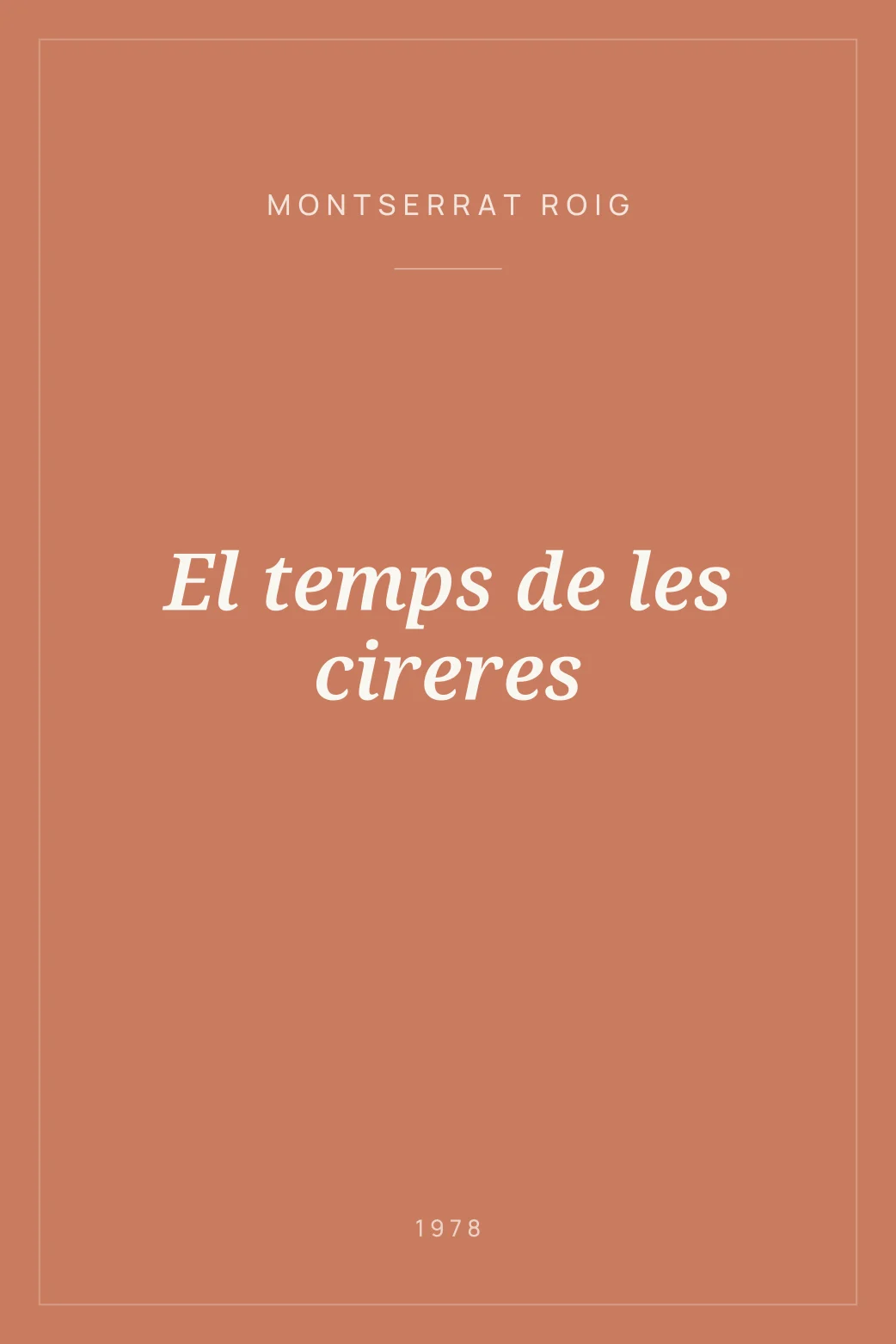 Portada de El temps de les cireres