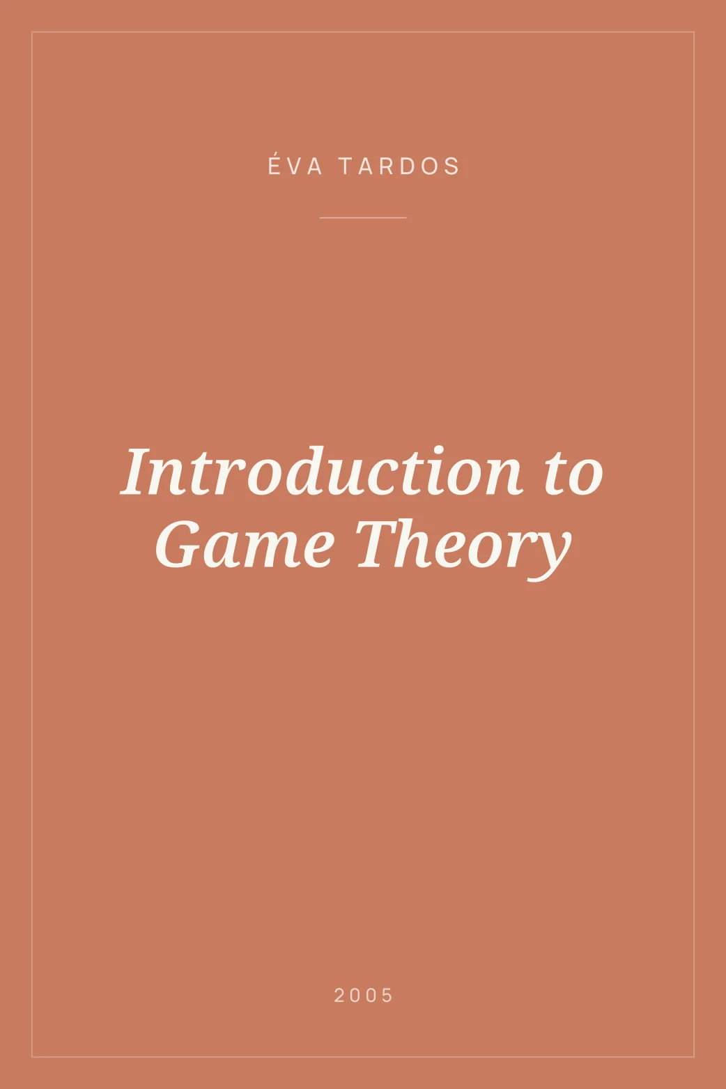 Portada de Introduction to Game Theory