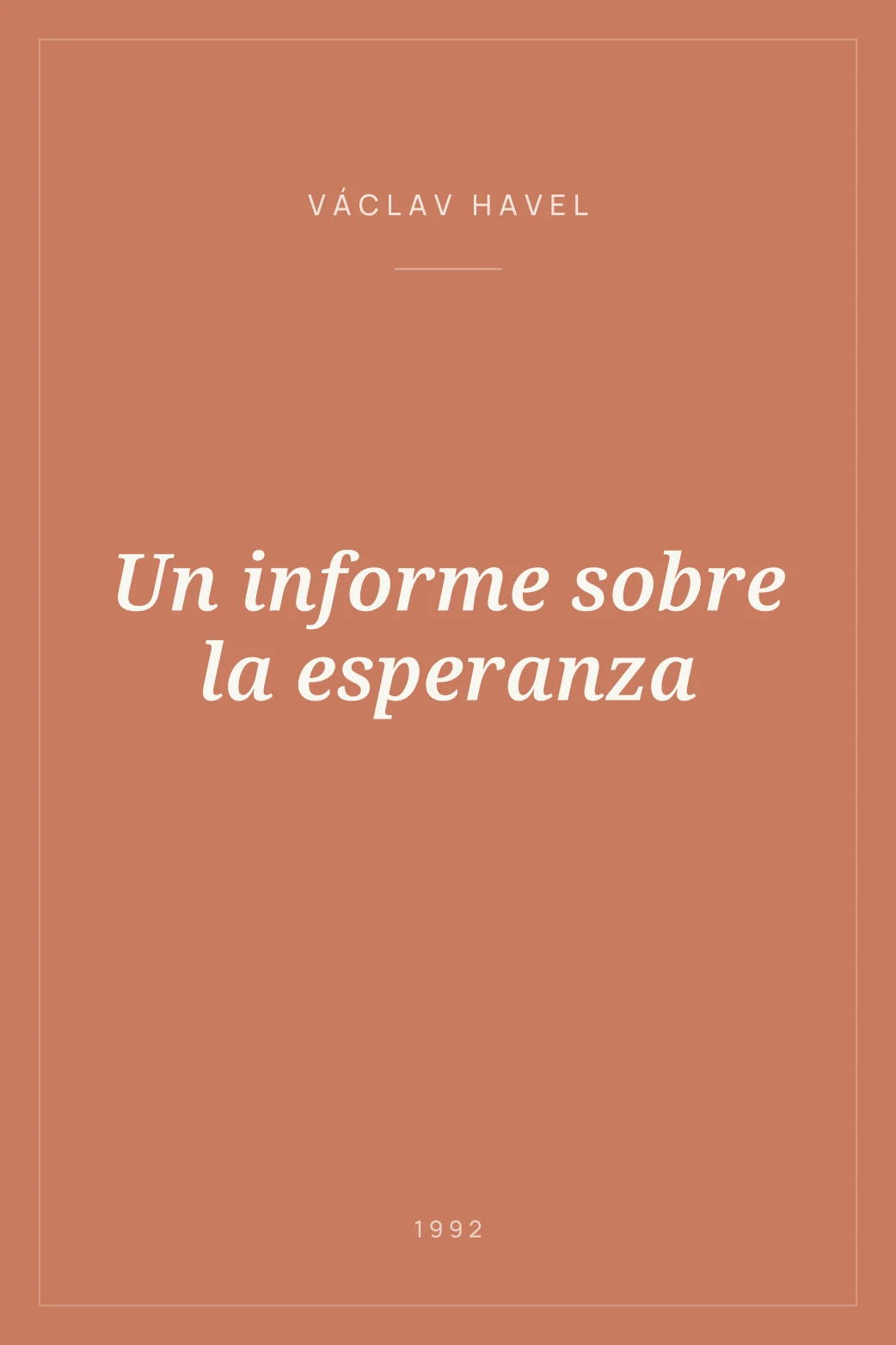 Portada de Un informe sobre la esperanza