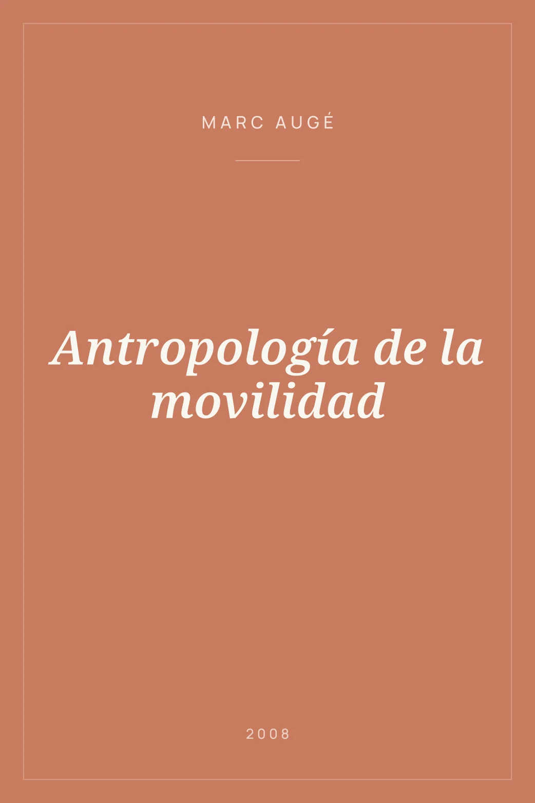 Portada de Antropología de la movilidad