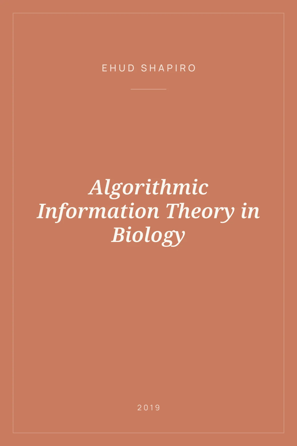 Portada de Algorithmic Information Theory in Biology