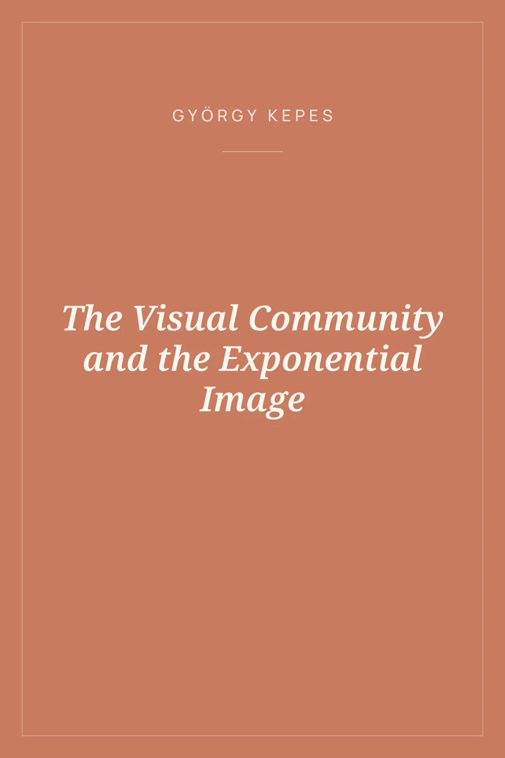 Portada de The Visual Community and the Exponential Image