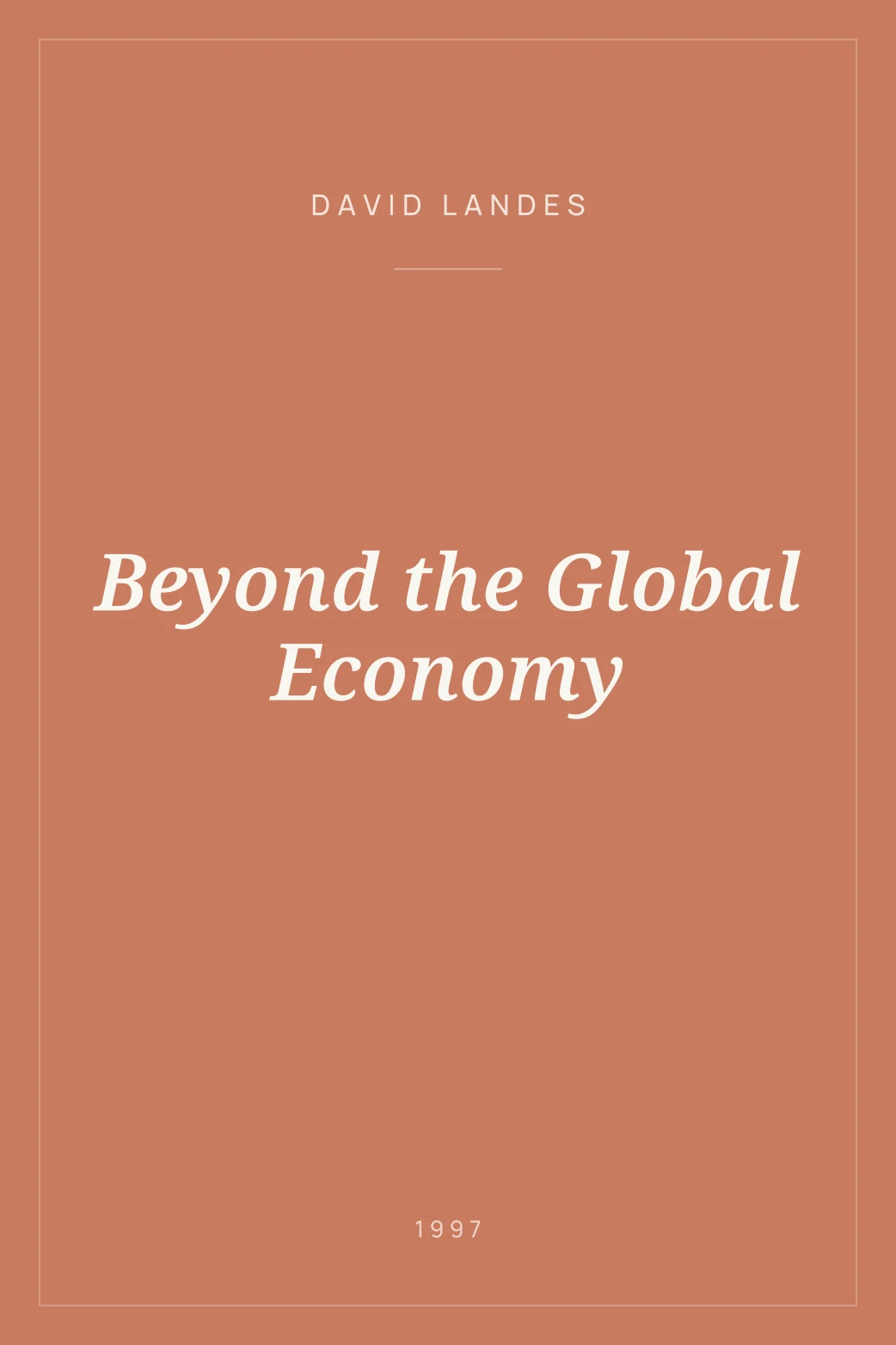 Portada de Beyond the Global Economy