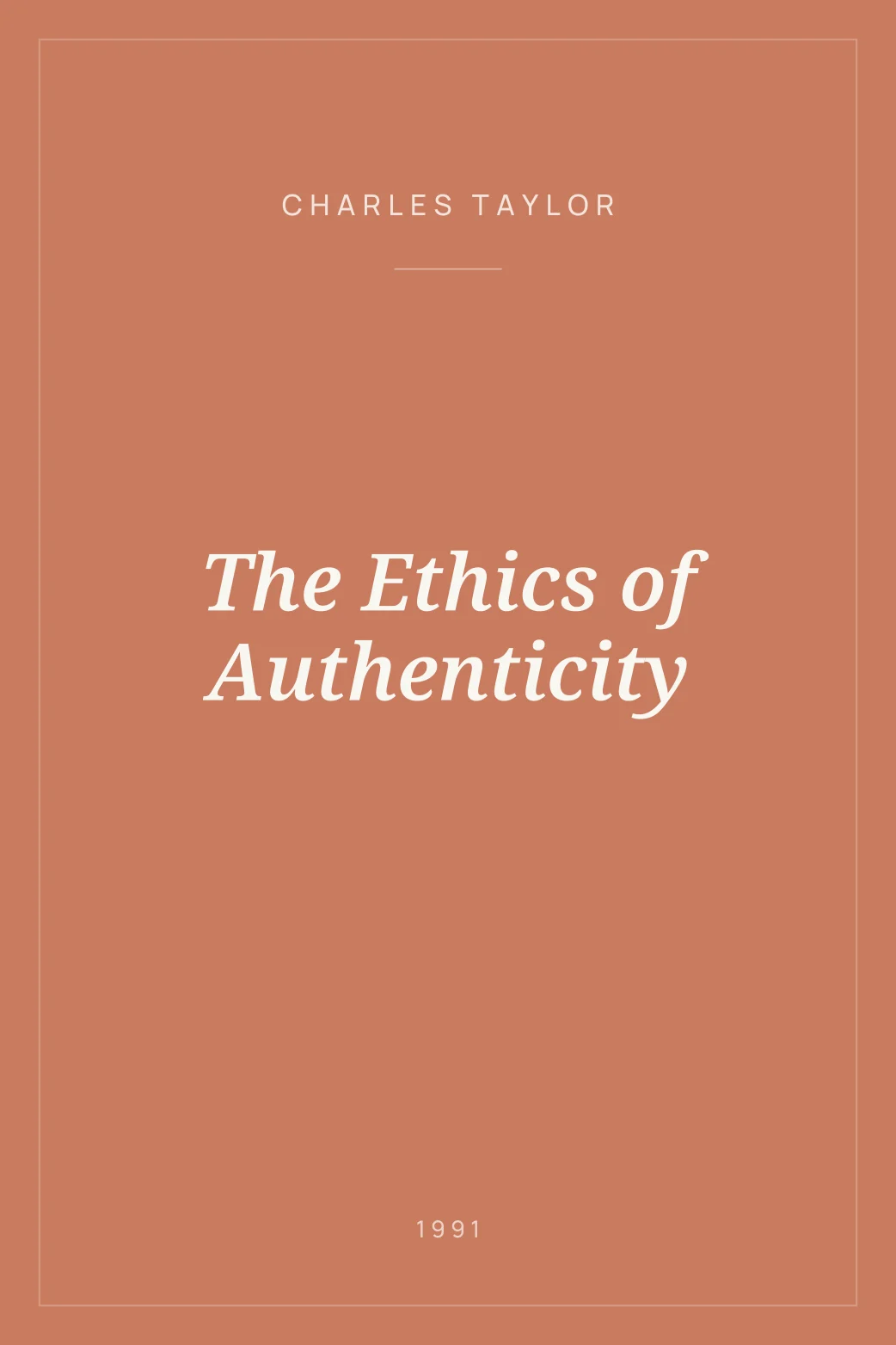 Portada de The Ethics of Authenticity