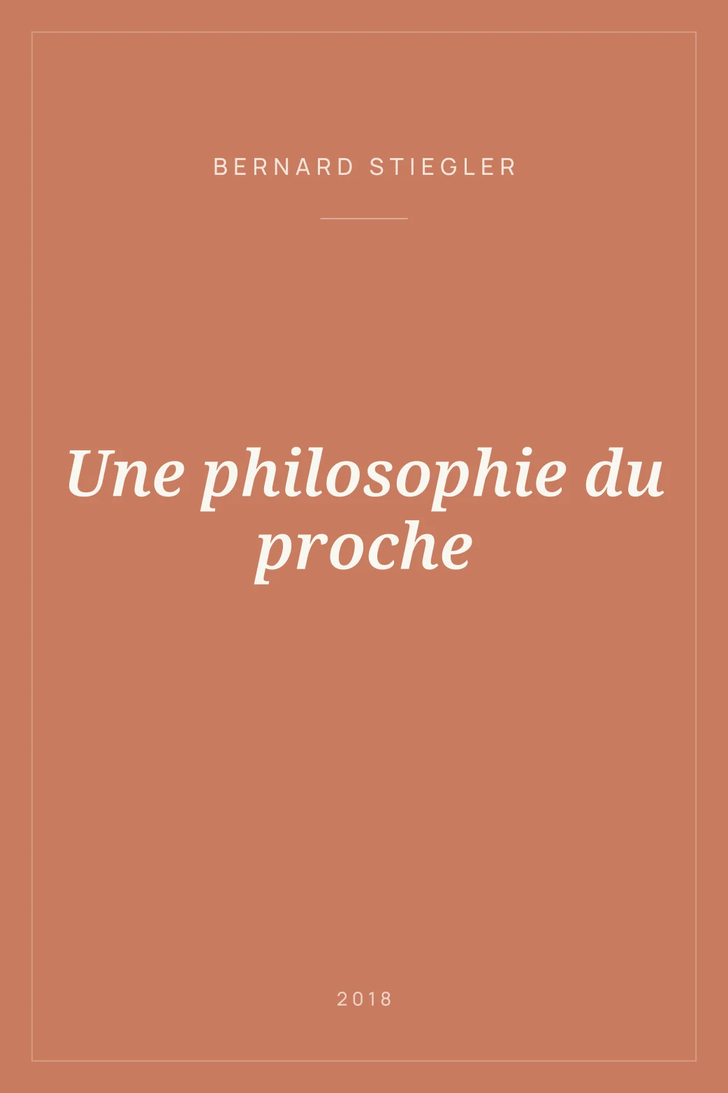 Portada de Une philosophie du proche