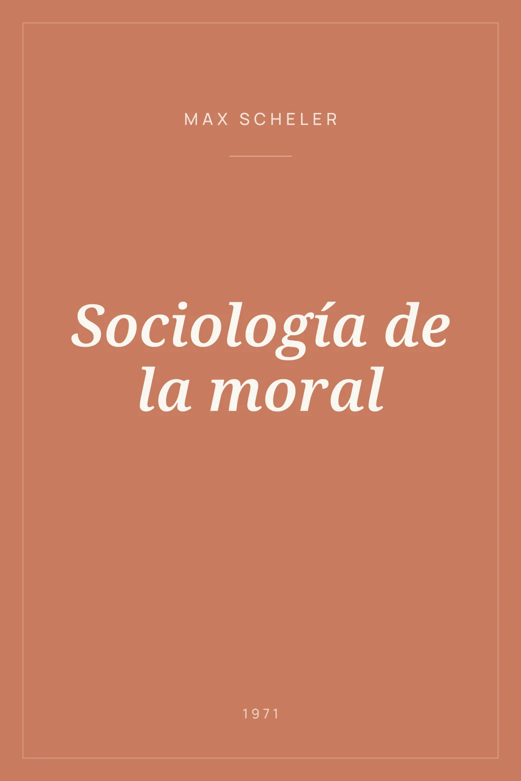 Portada de Sociología de la moral
