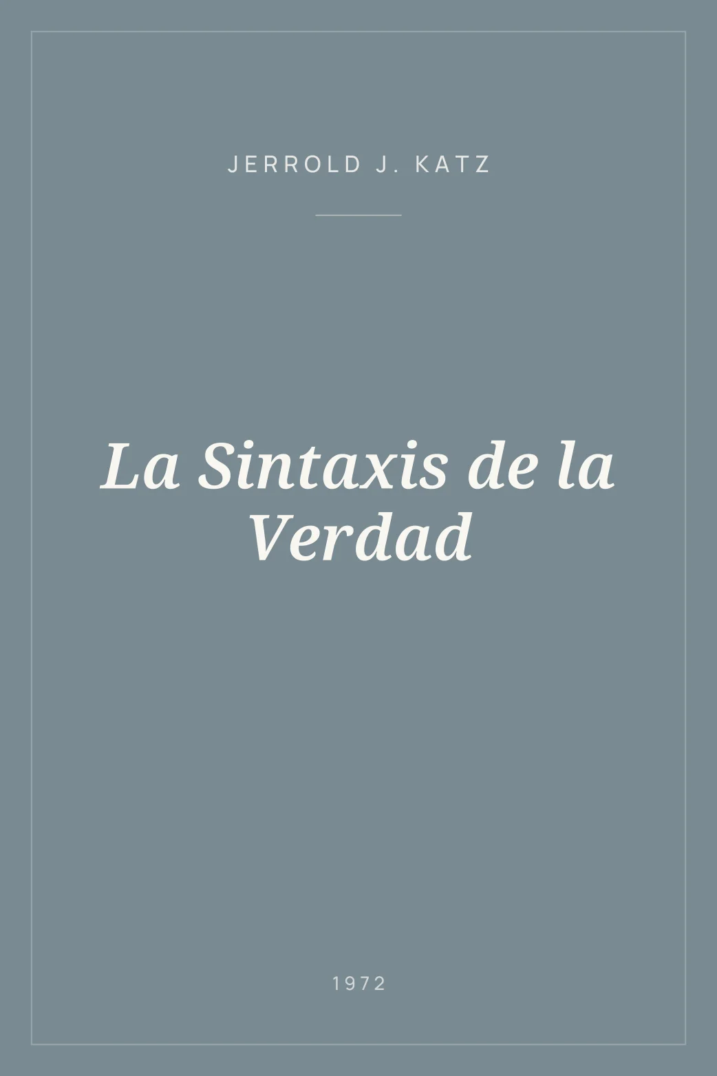 Portada de La Sintaxis de la Verdad