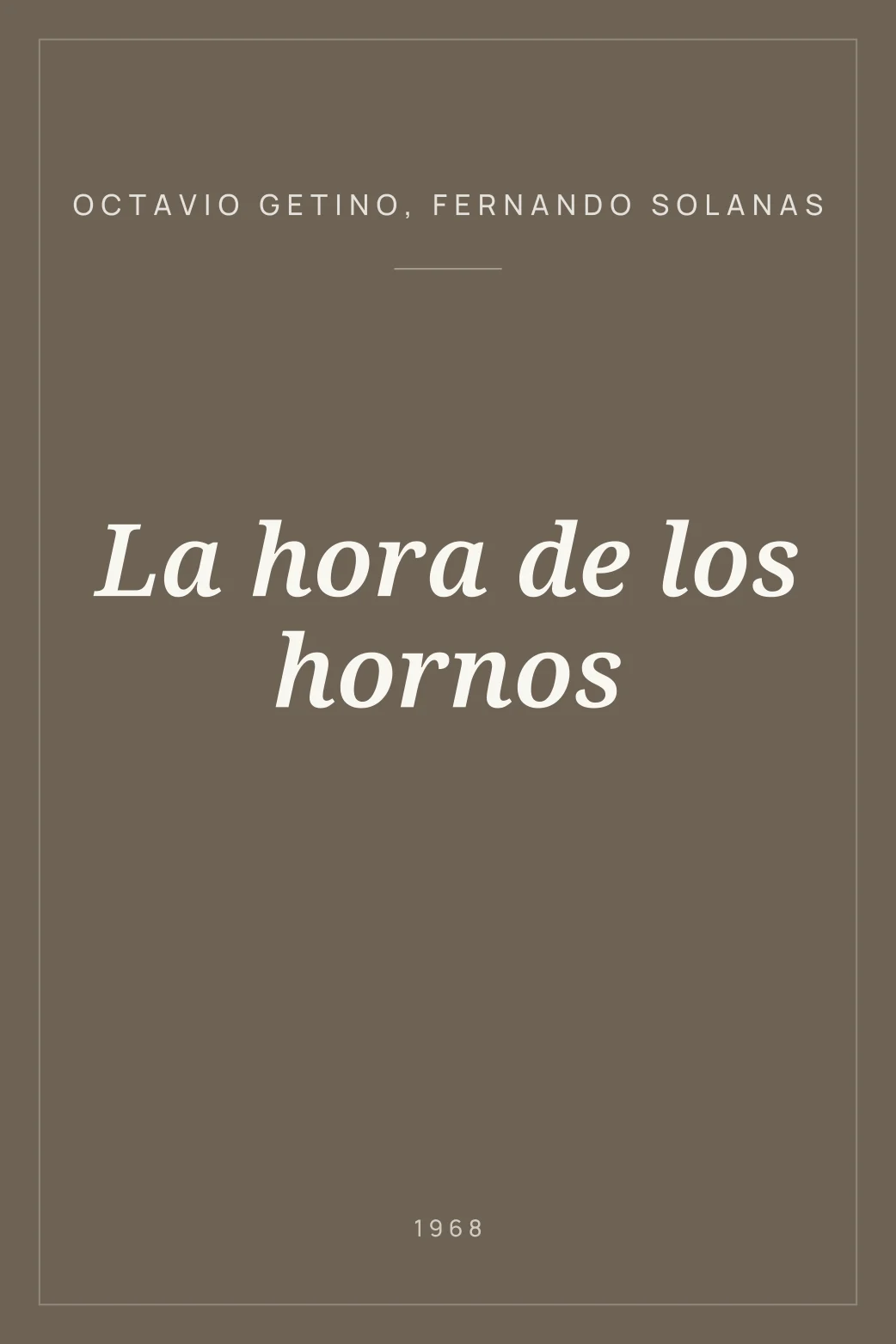 Portada de La hora de los hornos