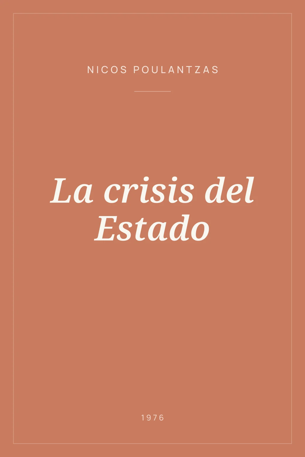 Portada de La crisis del Estado