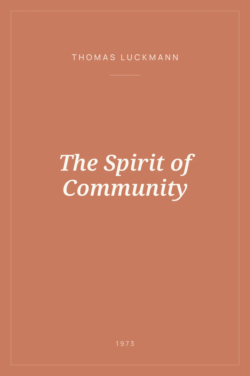 Portada de The Spirit of Community