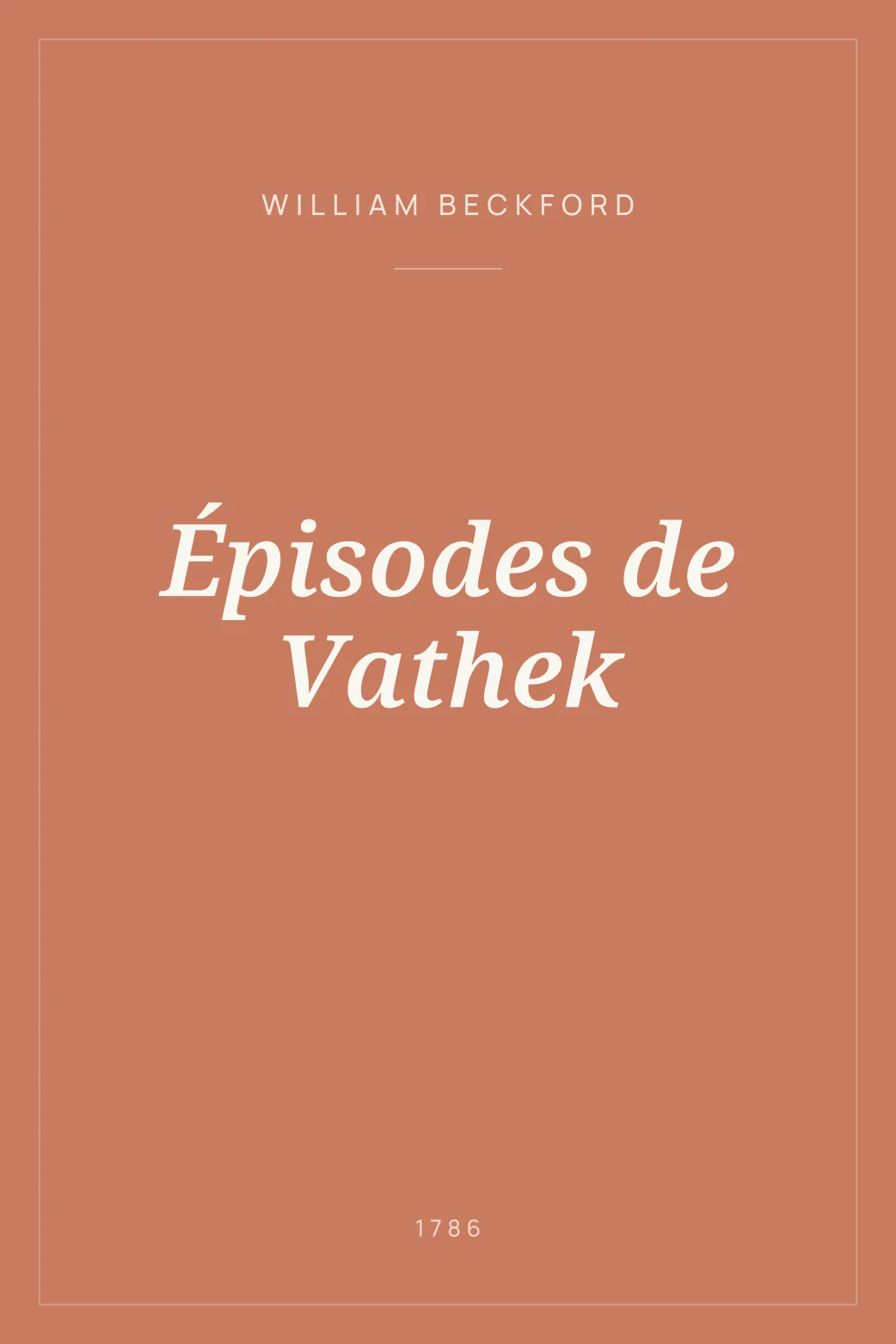Portada de Épisodes de Vathek