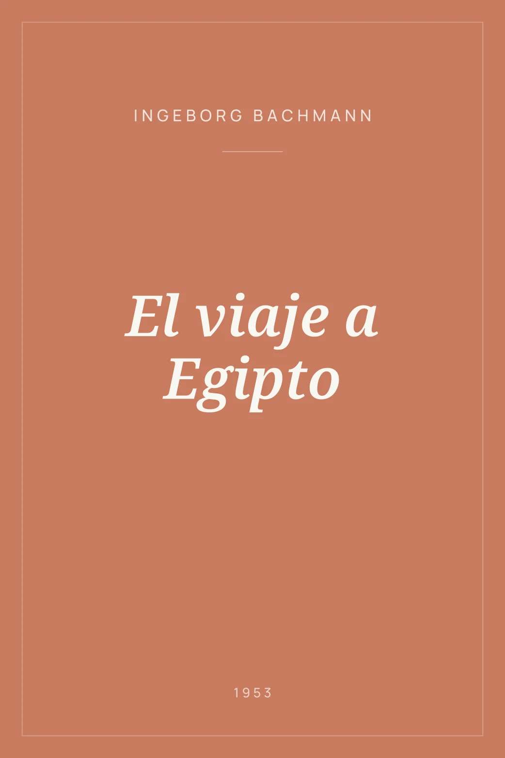 Portada de El viaje a Egipto