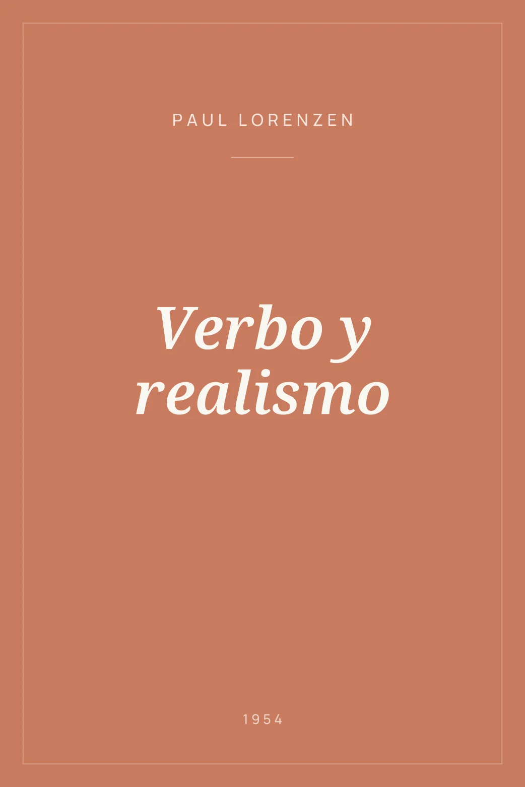 Portada de Verbo y realismo