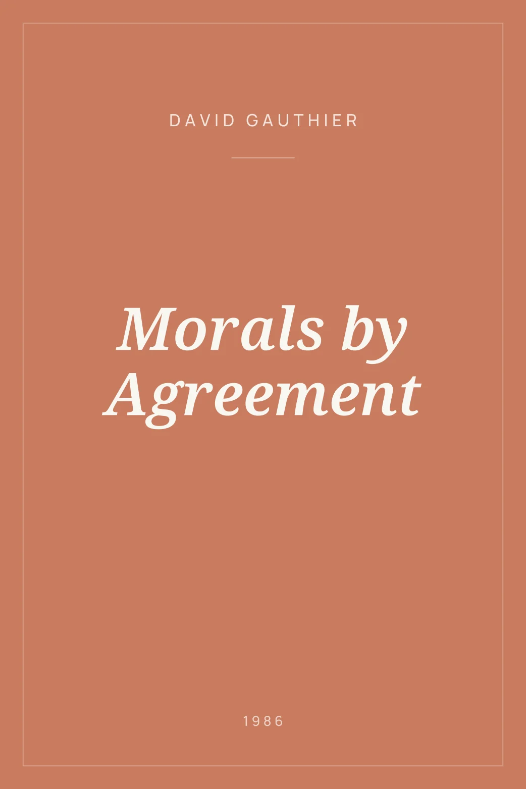 Portada de Morals by Agreement