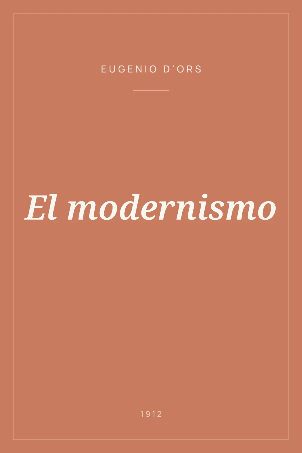 Portada de El modernismo
