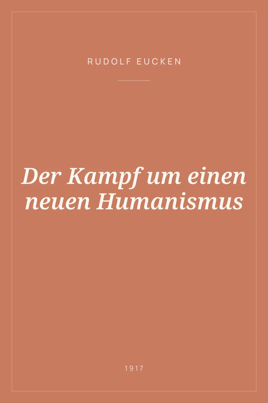 Portada de Der Kampf um einen neuen Humanismus