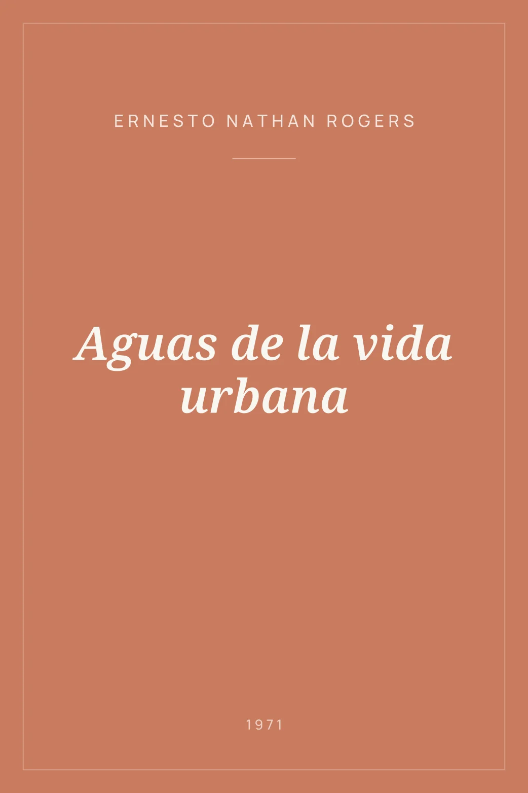 Portada de Aguas de la vida urbana