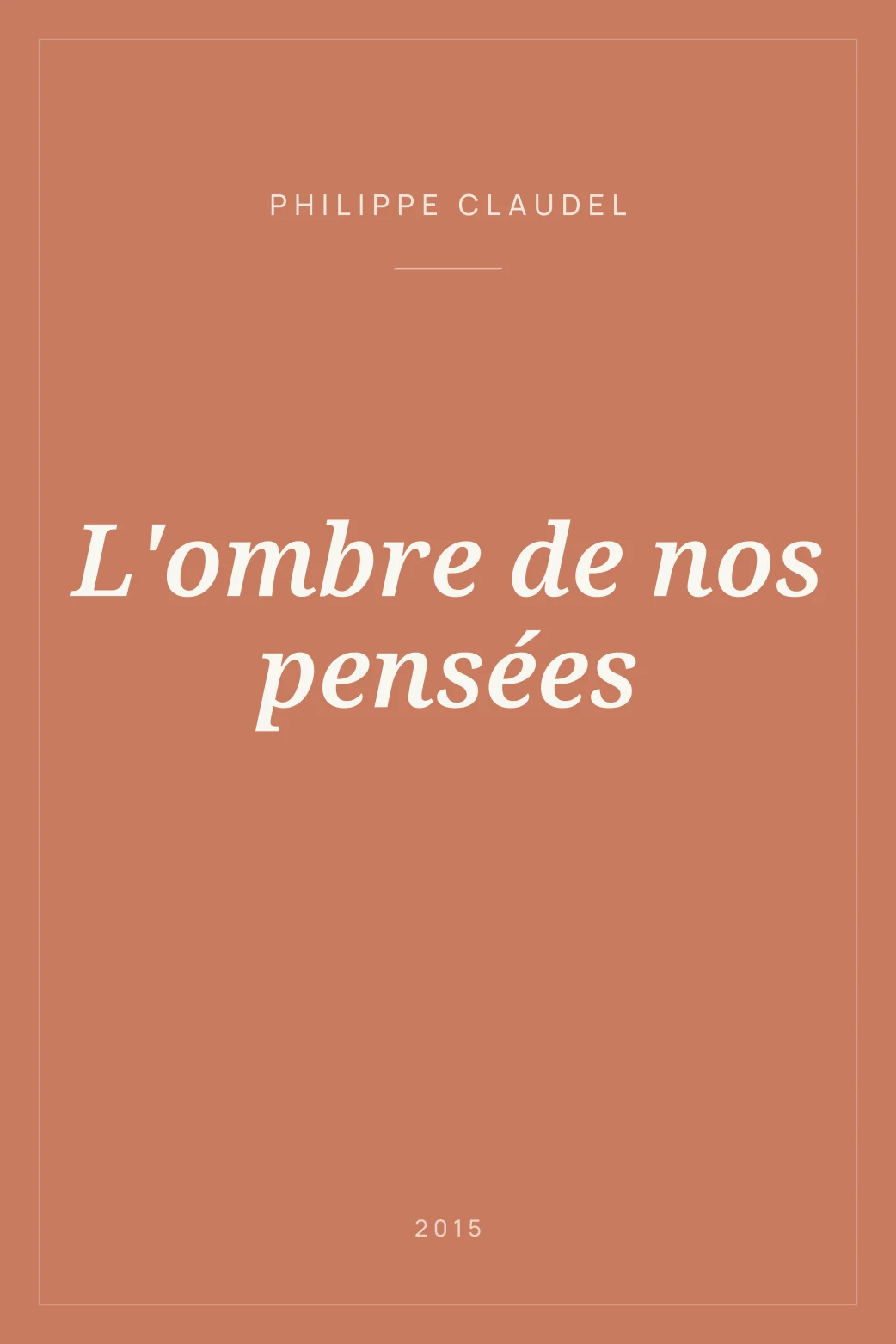 Portada de L'ombre de nos pensées