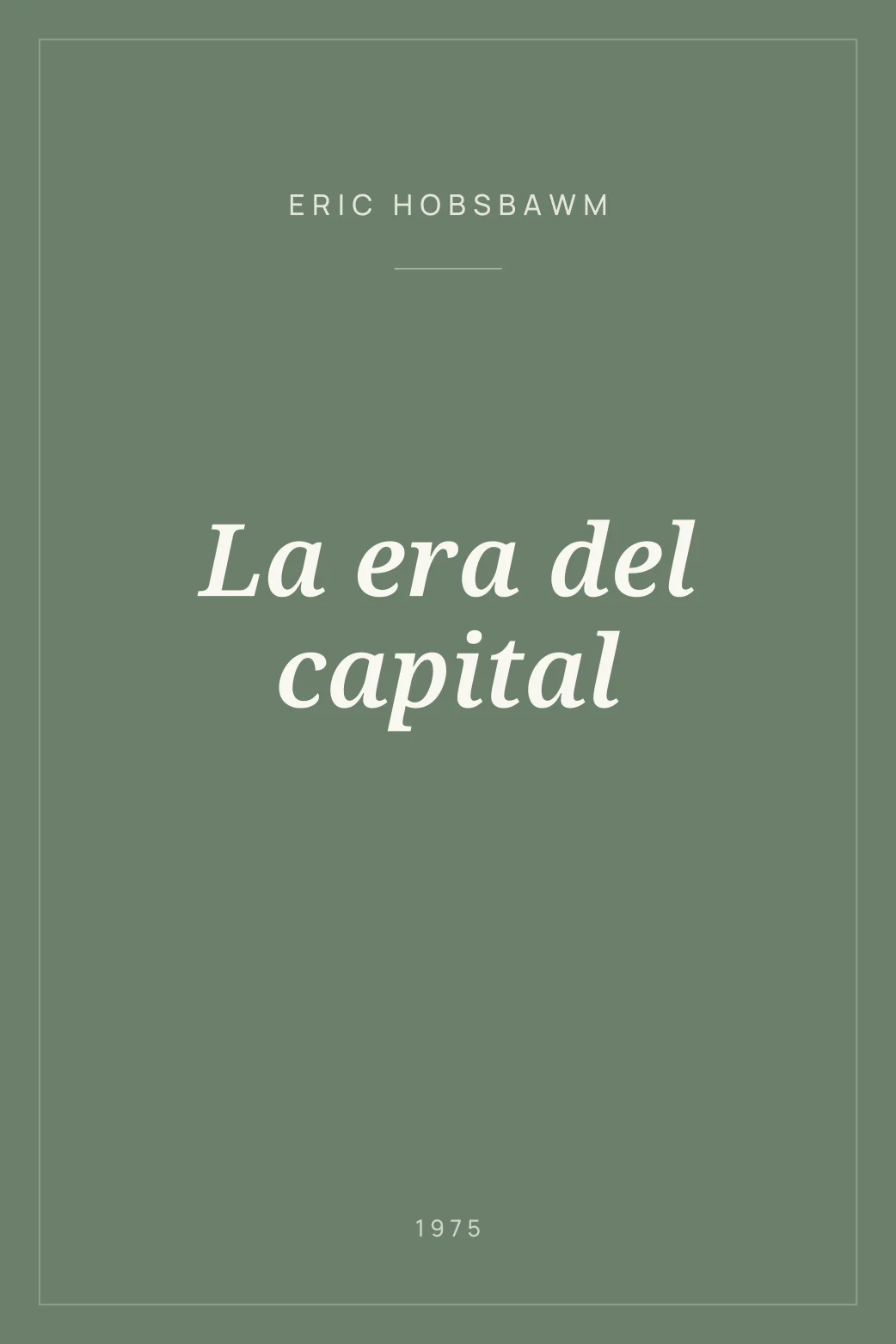 Portada de La era del capital