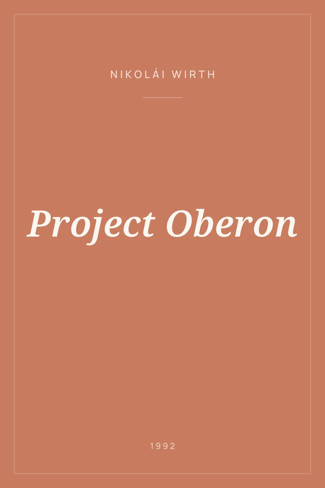 Portada de Project Oberon