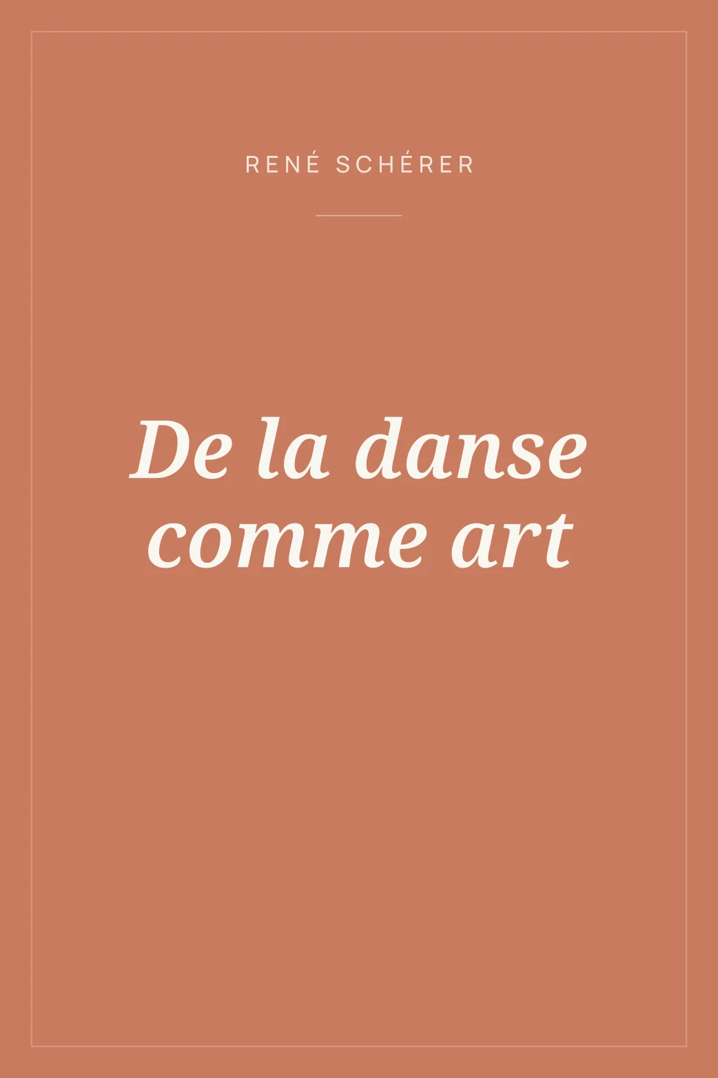 Portada de De la danse comme art