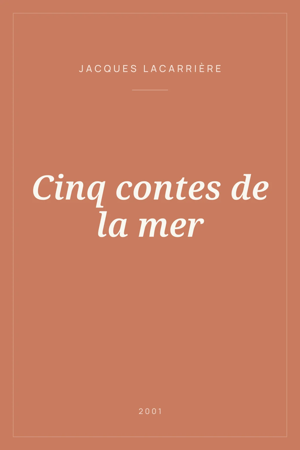 Portada de Cinq contes de la mer